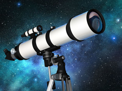 astronomy telescope tripod night sky background