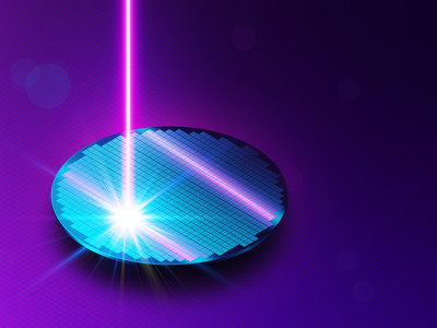 laser hitting semiconductor wafer