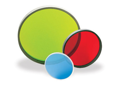three optical filters green red blue